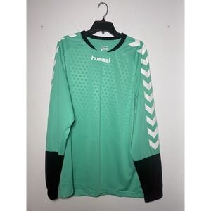 Hummel Goalkeeper Jersey XL Green Blue Men Shirt Football Longl Sleeve Goalie
